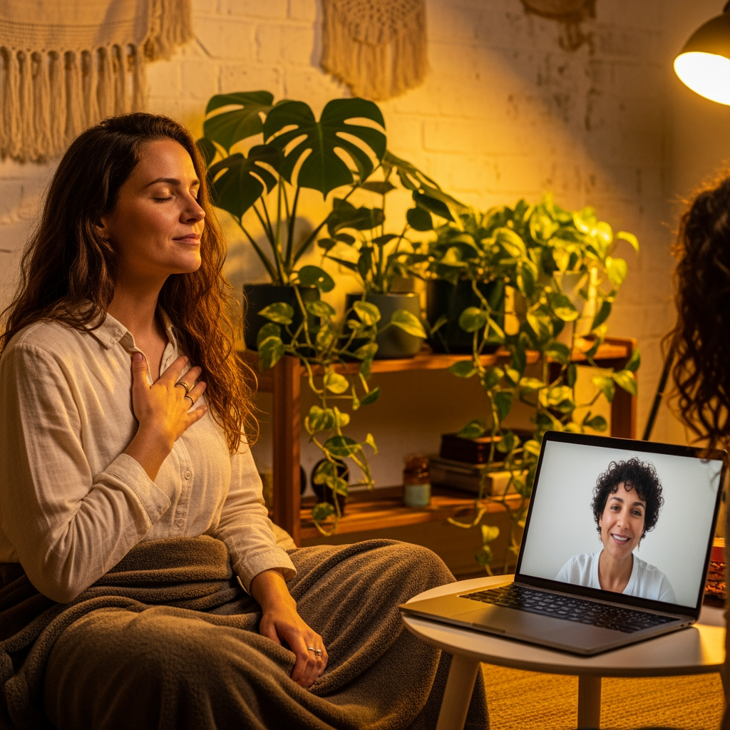 Kris offering a peaceful energy reading session